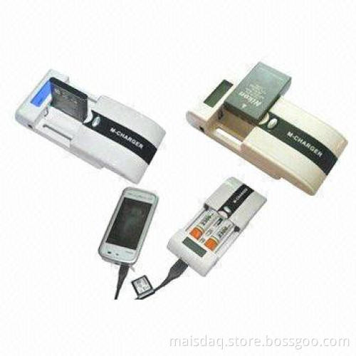 Universal Fast Charger for Digital Cameras, with LCD and USB port